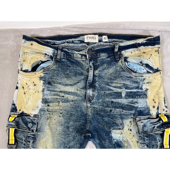 FWRD Buckle Up Super Distressed Thrashed Grunge Jeans Size 42 - Picture 4 of 10